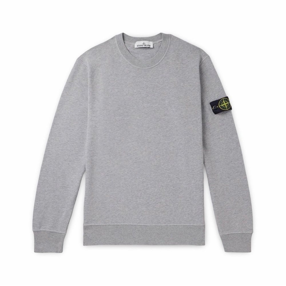 Stone Island Light Gray Crewneck Sweater
